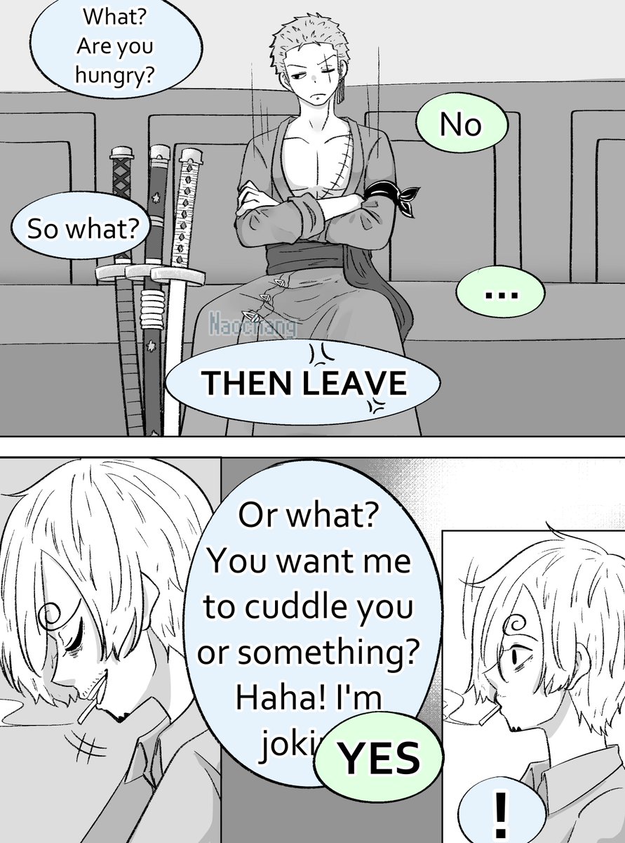 Naochang's tweet photo. A tired day 💚💙
(3/8)
Reads ----->
I hope you like it! 🫶
#Zosan #ゾロサン https://t.co/d1waGFFZb7