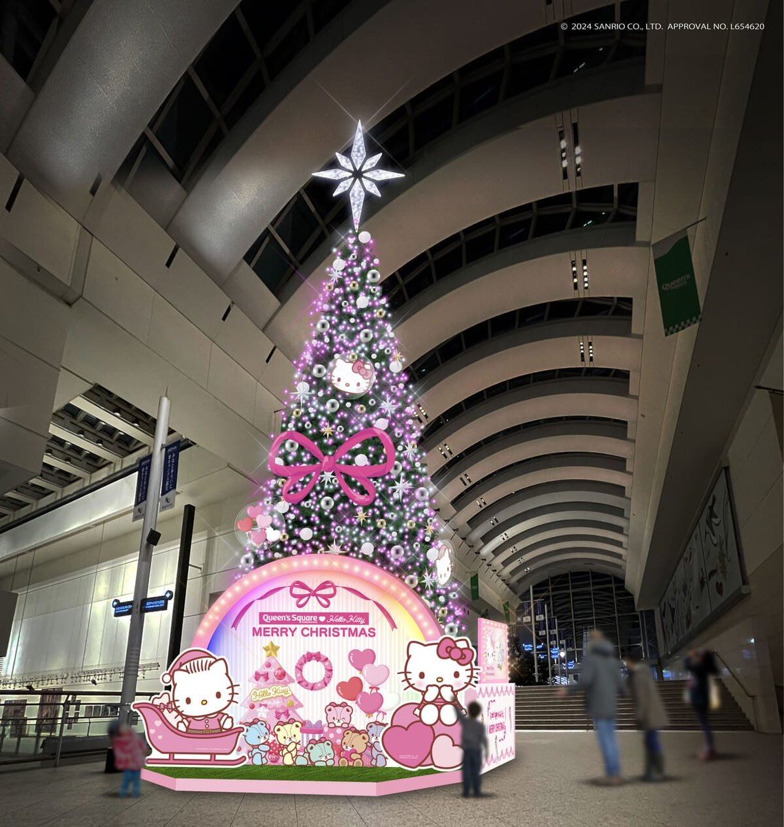 DtimesDeparture's tweet photo. ハローキティとディアダニエルのツリーやアーチが登場！
クイーンズスクエア横浜「クイーンズスクエア横浜クリスマス2024　Hello Kitty Happy Christmas」11月5日より開催
イベント初日、11月5日には点灯式も開催☆
詳細→https://t.co/sziNkbpKJ4 https://t.co/IOI3eEEbQv