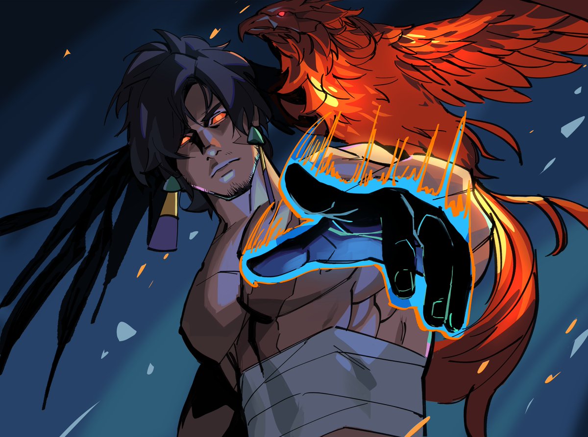 DARKINBOW's tweet image. brooding angsty man that wields fire, has angst related to a bird, and is voiced by ben starr... close enough. welcome back clive rosfield