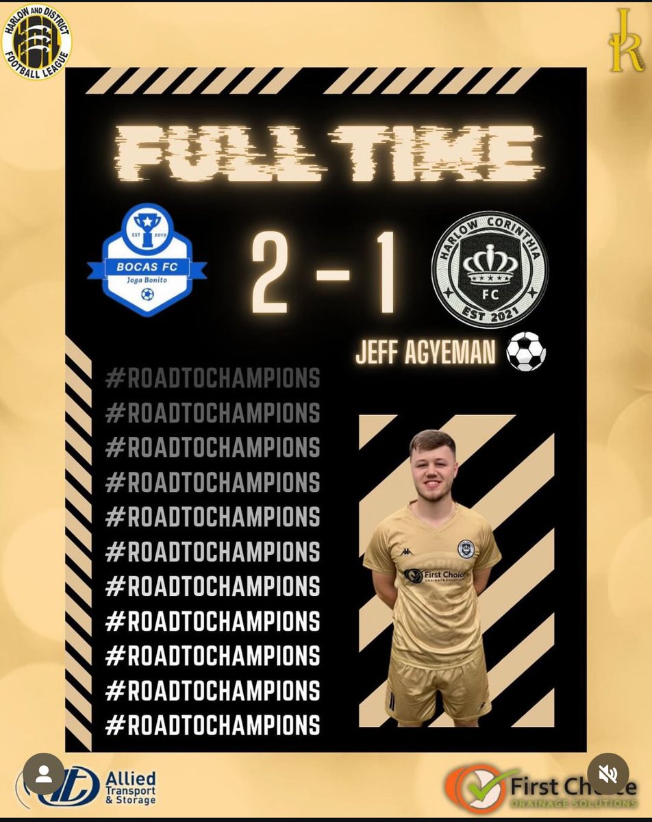 13/10- A bad day all round and a defeat at the hands of bocas who simply wanted it more n fought together as a unit. Despite having the ball for the whole game we did little with it. Bocas got what they deserved for their efforts. Our goal-

⚽️<a href="/Jeffreyagyeman2/">Jeff</a>

MOTM <a href="/MeadLouis/">louis mead</a> 🤝