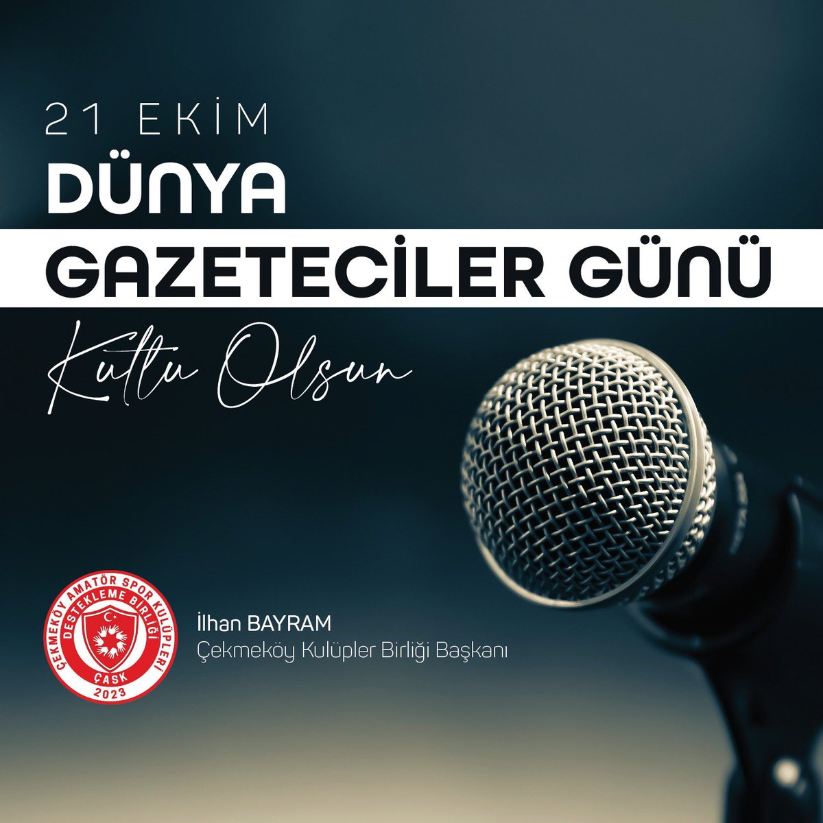 Çekmeköy Kulüpler Birliği (@ckbirligi) on Twitter photo Çekmeköy ilçemizde görev yapan Gazeteci dostlarımızın gününü en içten dileklerimizle kutluyoruz. <a href="/ilhanbayramm/">İlhan BAYRAM</a> Çekmeköy ilçemizde görev yapan Gazeteci dostlarımızın gününü en içten dileklerimizle kutluyoruz. <a href="/ilhanbayramm/">İlhan BAYRAM</a>