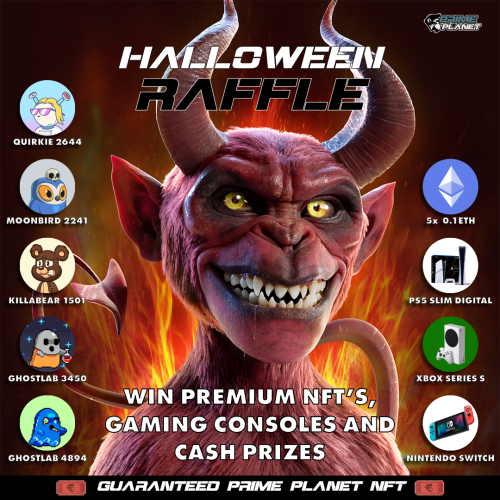 SBischr's tweet photo. Don´t miss this raffle @PrimeApePlanet! Guaranteed win so you will get an Ape - on top you might win other NFTs like a  Legendary @quirkiesnft @moonbirds @killabearsnft @SmallBrosNFT @GhostLabNFT and gaming consoles!!! Join discord and find out. https://t.co/x9nk0jFuzG