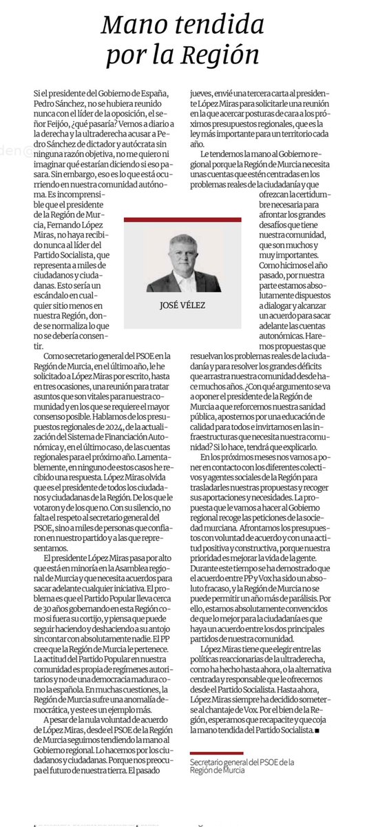 🗞️Haremos una propuesta para los presupuestos regionales del año que viene centrada en mejorar la vida de la ciudadanía.

⏩Ofrecemos un acuerdo para sacar adelante las cuentas regionales, con el fin de ofrecer certidumbre y abordar los desafíos de nuestra Región.