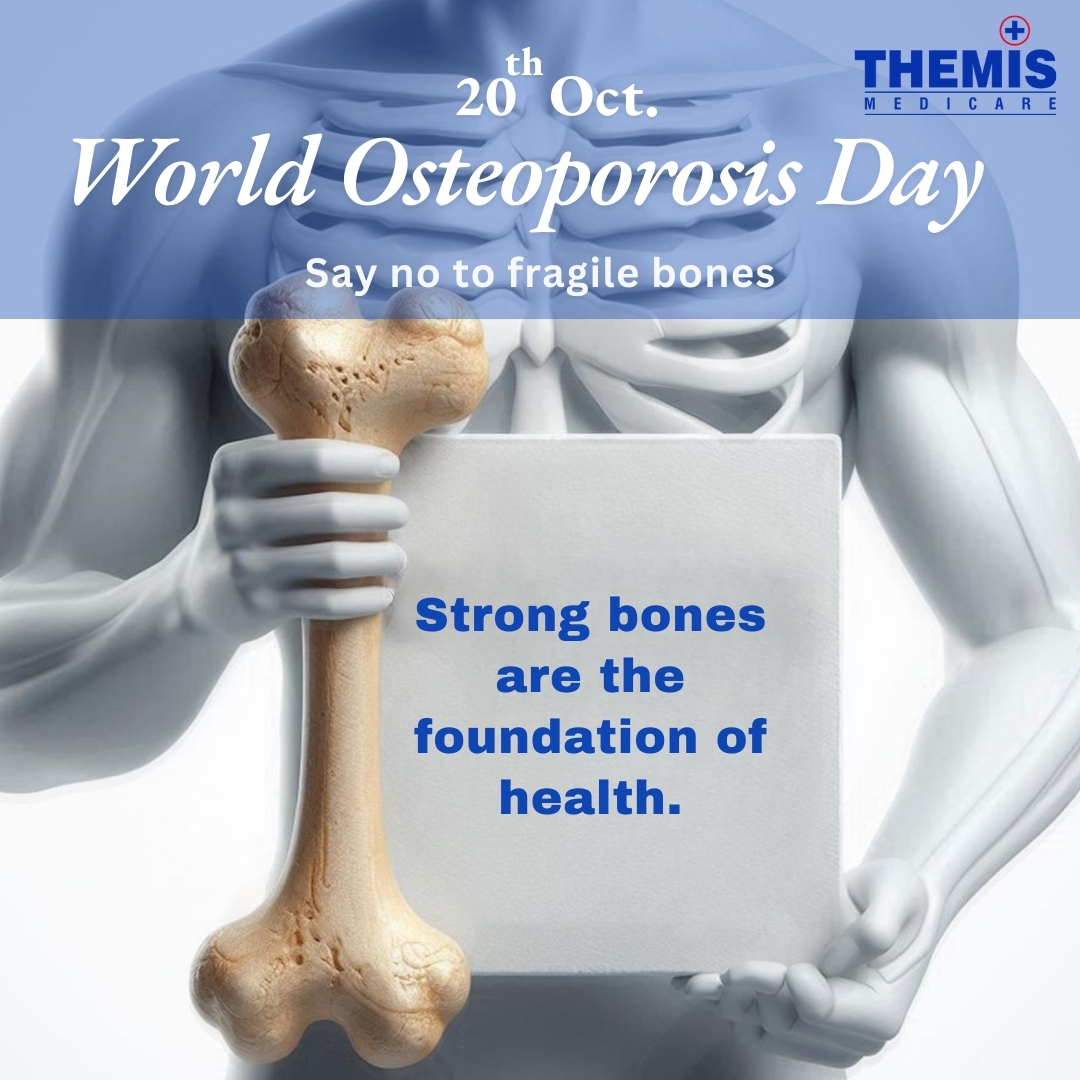 Themis_Medicare's tweet photo. Did you know that 80% of those affected by osteoporosis in India are women? It's time to take action for stronger bones!💪

On World Osteoporosis Day, take steps to protect our bones. Strong bones = Strong life. 💥 

#ThemisMedicare #OsteoporosisAwareness #BoneHealth #Fracture https://t.co/QregE0322X