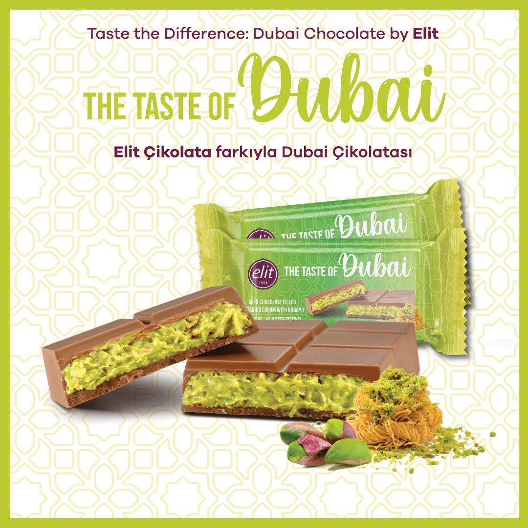 Taste the Difference: Dubai Chocolate by Elit! Crispy, crunchy kadayif meets carefully selected pistachios via the mastery of Elit Chocolate. Try now to taste the difference! 💚 #DubaiChocolate