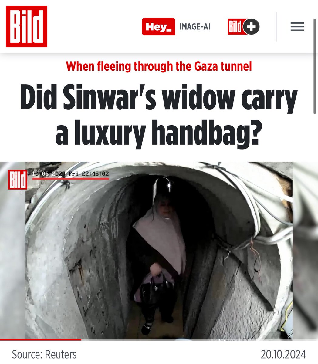 MyLordBebo's tweet photo. 🇩🇪🇮🇱🇵🇸 How the media lies, on example Sinwar’s wife.

It looks like the media needs to smear Sinwar now, since his death footage led to his glorification.

Even if you do not like him and think he’s a terrorist, it’s good to understand how the media lies, cause they do that with everything in the same way, covid, Russia, Trump, economy … everything. 

📋 That’s how it works:

1) Israeli spokesman tweets a fake, it’s an extremely obvious fake. If you watch the video you see it instantly.

-> He as an official signalling to Media outlets and bloggers a good story and uses his official position’s credibility to ensure it gets attention.
 
That’s essentially how social media and then media works, not everyone is a paid shill, it’s just enough to throw in a good story for your supporters. 

Though big outlets like Bild, coordinate some lstories with governments.

2) The Media picks it up, but since they know it is a fake, they do NOT present it as fact.

They write an article in the form of a question: “Did Sinwar’s wife carry a luxury handbag?”

And add comments like this one, Bild cites Adraee: "While the inhabitants of the Gaza Strip have no money for food, we see many examples of the special love of Yahya Sinwar and his wife for money".

The fact is: Large parts of the population in the coastal strip have been living in great poverty for years, aid money does not reach the people, while the terror princes stuff the bills in their own pockets.

3) This is done since a question can cannot be wrong by itself. So purely technically they are not lying. But they tell you a thing and then move the topic to another explains the general inequality.

4) But in reality they are lying, because you can see it is a not that bag if you watch closely. Even in their own article you can see it, but they avoid identifying the bag, to be able to discredit Sinwar.

They simple pretend not to know, to throw it out so it sticks in the general opinion.

5) Most people reading this article now think “WHAT A TERRIBLE PERSON”.

Couple of years from now, you wills till see people repeating that as an example. 

-> That is one tactic that is just applied here, again this is not about Sinwar … just about fake news tactics. 

We had the same schema with UK’s defense minister saying “Russians fight with shovels”. 

Same logic, everyone wants to write and publish such a story and just avoid fact checking, they simply quote the British Defense minister.

In that way they avoid (technically) lying, but still consciously present a lie to the public, by diverting the credibility of the story towards the Defense Minister.

Then in the articles, they use this as a base to expand on the general situation of soldiers and come to the conclusion that Russia is losing.

Know that’s going on.

1/