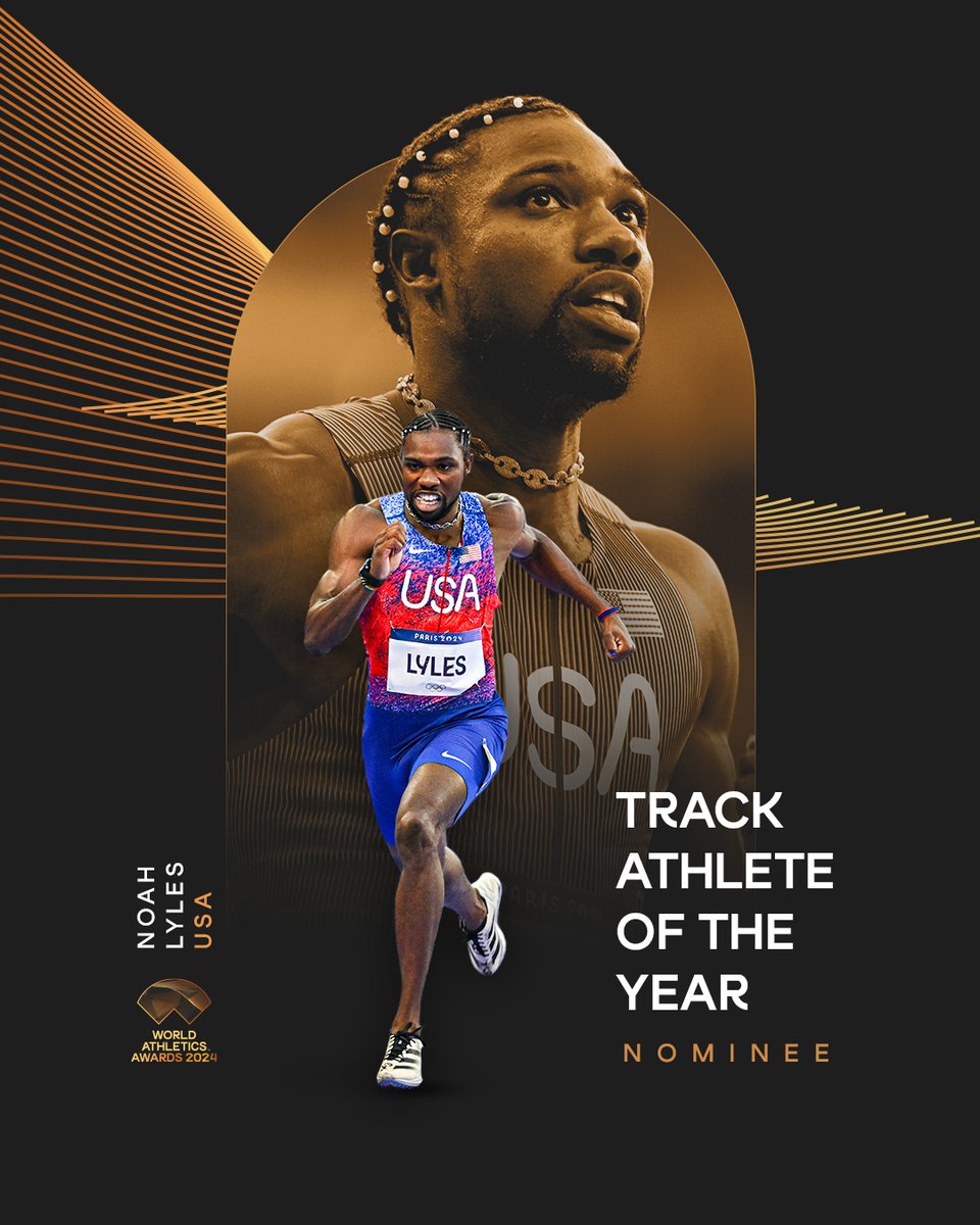 Male Track Athlete of the Year nominee ✨ 

Repost to vote for Noah Lyles 🇺🇸 in the #AthleticsAwards.

Voting closes on Sunday 27 October at 11:59 PM CEST.