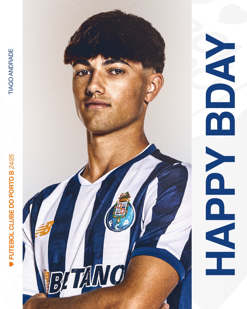 Tiago Andrade, 19.° 🎊🎁🎉
Deixa a tua mensagem de parabéns!
Happy birthday!
iFeliz cumpleaños!
 
 #FCPortoB