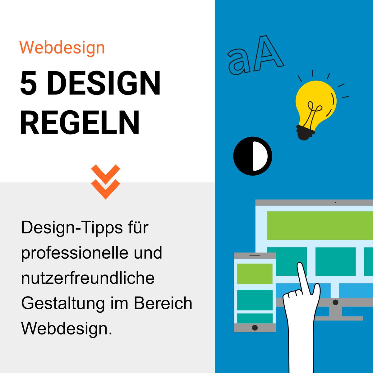 SimpleThings_de's tweet photo. Einfache Faktoren wie Klarheit &amp; Einfachheit, Lesbarkeit, Konsistenz, Mobile Optimierung und eine intuitive Benutzerführung machen den Unterschied! 👌✨ #DesignTipps #Nutzerfreundlichkeit https://t.co/Ldo0AD0qVX