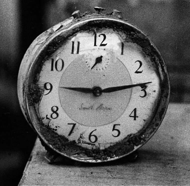 "We will never forget them " 
This clock stopped at 9.13am on October 21, 1966 , as thousands of tonnes of coal slurry engulfed a school and homes in the village of Aberfan 
116 children and 28 adults died that day. 
#Aberfan #disaster #family #respect