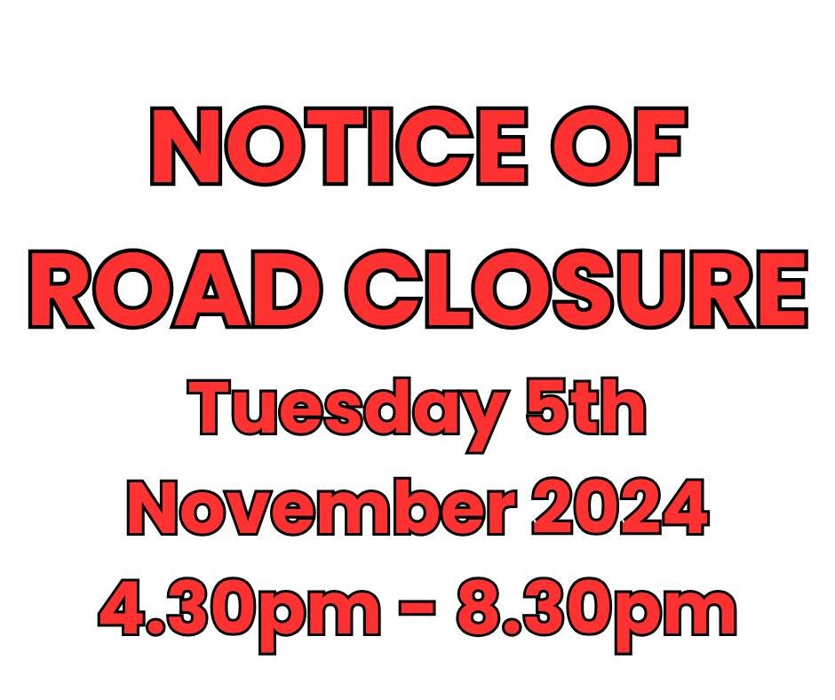 OakleafGolf's tweet photo. NOTICE OF ROAD CLOSURE

Please note that the main access road to the Oak Leaf Sports Complex and Golf Complex will be  at both ends of the driveway - vehicles already within the car park of the Sports and Golf Complex will not be permitted to leave until 8.30pm. https://t.co/glVRal9OTz