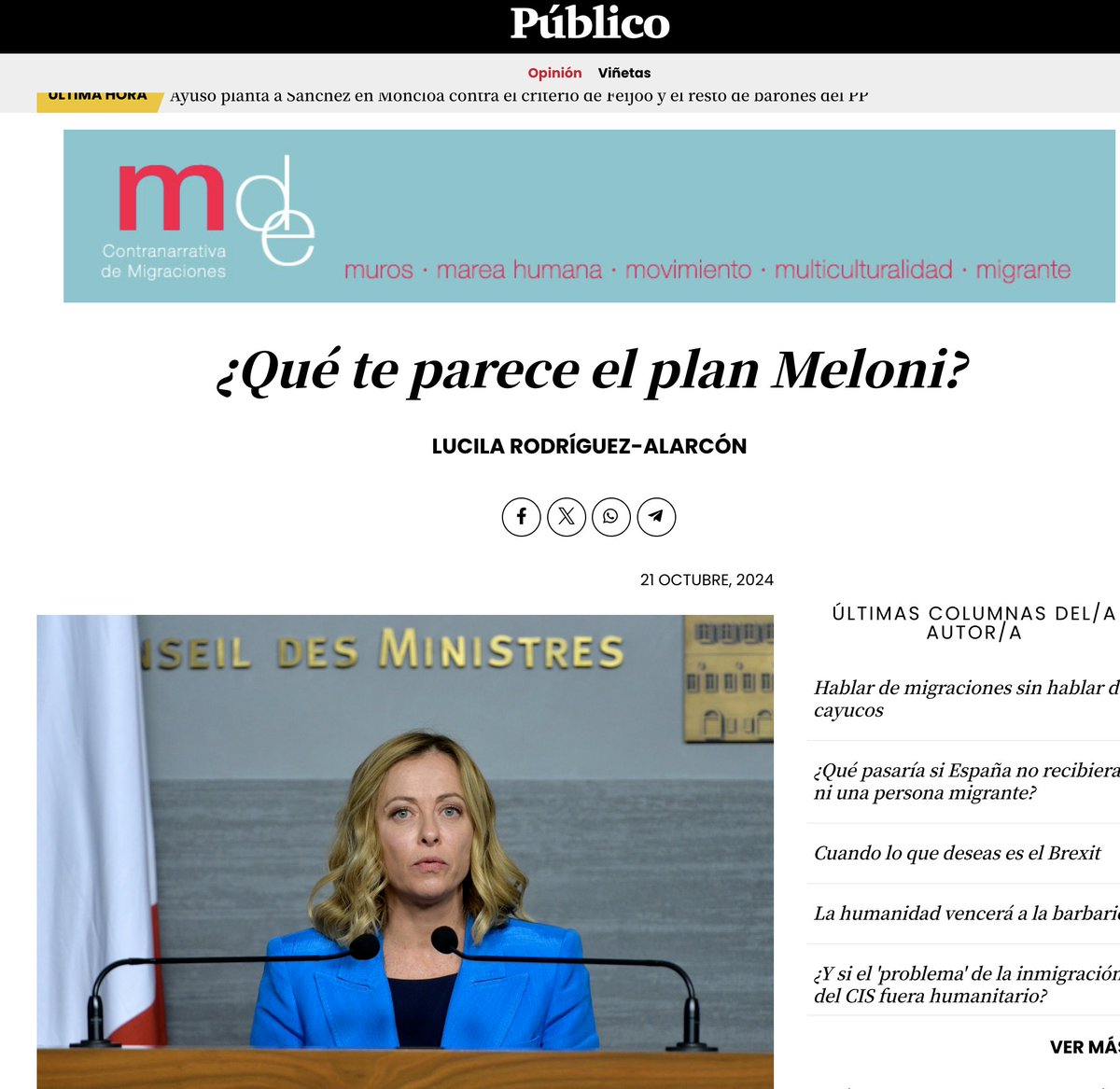 "España e Italia dan enormes cantidades de dinero, materiales, entrenamientos y efectivos de seguridad a países terceros no europeos, cuya calidad democrática en muchos casos es dudosa y a veces inexistente, para que sean ellos los que 'acaben' con la migración irregular. Y pese