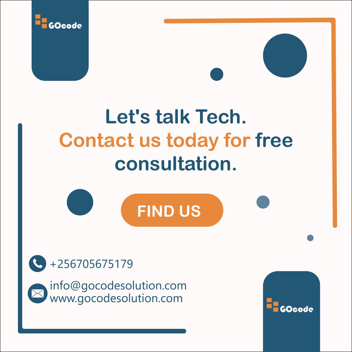Go_Code6's tweet image. No strings attached let's talk. it's on us.🤗
Get in touch : +256705675179 gocodesolution.com