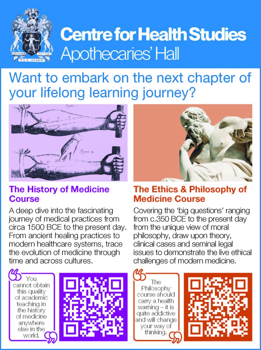 Want to embark on the next chapter of your lifelong learning journey?' Look no further than our courses at the Centre for Health Studies, Apothecaries Hall. Applications open until 30 November.
#HealthStudies #EducationForAll #CareerGrowth #ApplyNow #HealthCourses