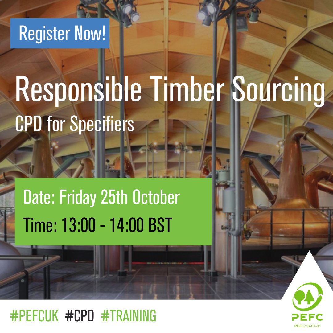 🌳 Responsible Timber Sourcing CPD! 🌳

Learn how to make informed, sustainable choices in our one-hour CPD accrediated session on the  25th Oct, 13:00 BST. Led by expert Charlie Law.

👉 Register now us02web.zoom.us/webinar/regist…