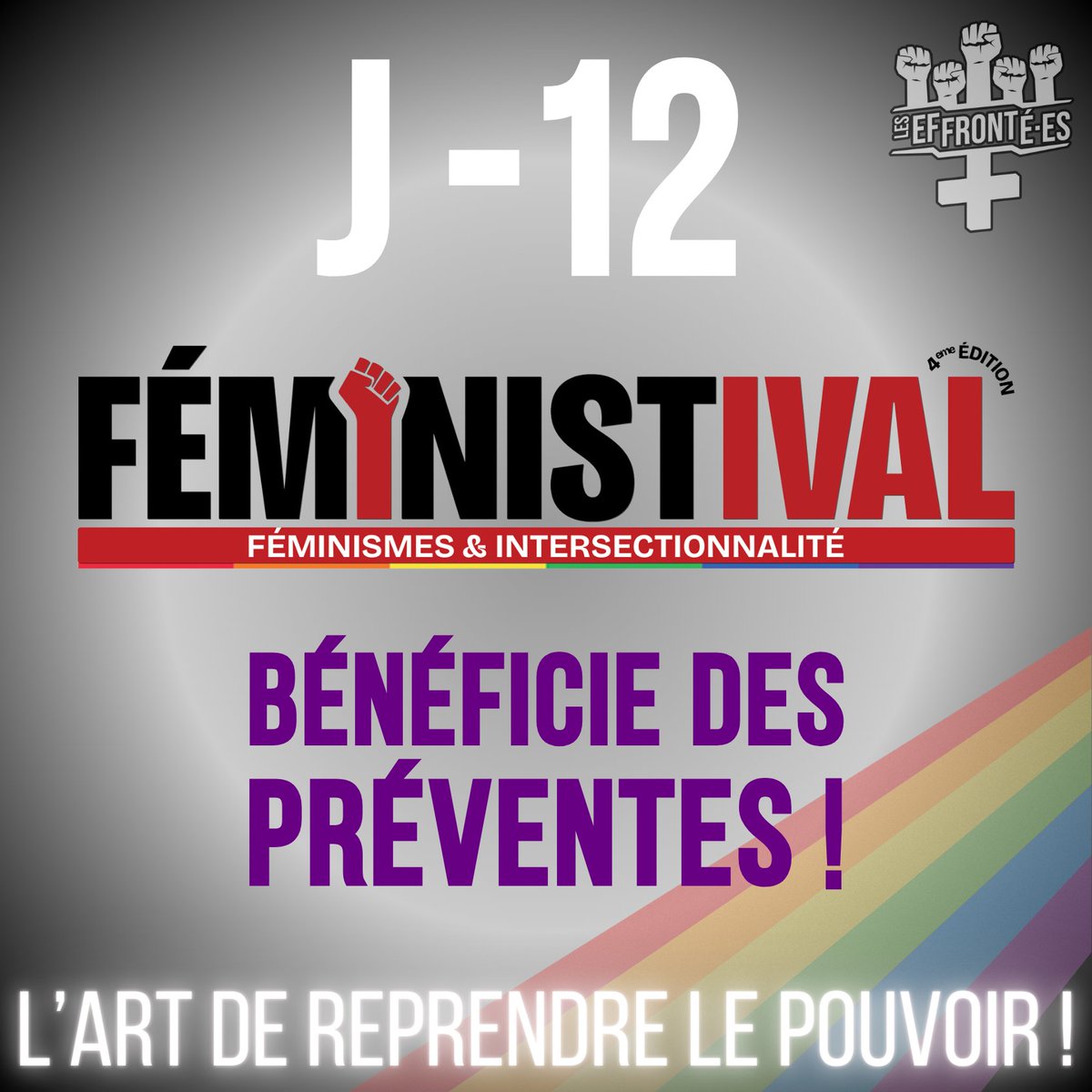 J-13 avant la fin des préventes à tarifs préférentiels, profites-en !

🗣️J-13 avant le #Feministival 😍

❓Une question ? nos DM sont ouverts !

💡Pass DOUBLE concert à tarif unique 30€ avec <a href="/tcommetherese/">Thérèse</a> &amp; <a href="/juste_shani/">Juste Shani</a> 🔥

👉Préventes helloasso.com/associations/l…

#Feministival2024