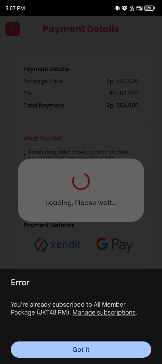 apliadi's tweet photo. @jkt48_pm min, kalau abis masukin kode redeem vocer dan statusnya saya udah berlangganan, trus stuck loading doang disini, pas di back malah dibilang belum subscribe siapapun.
Ada solusinya? https://t.co/pVV6jCS9zj