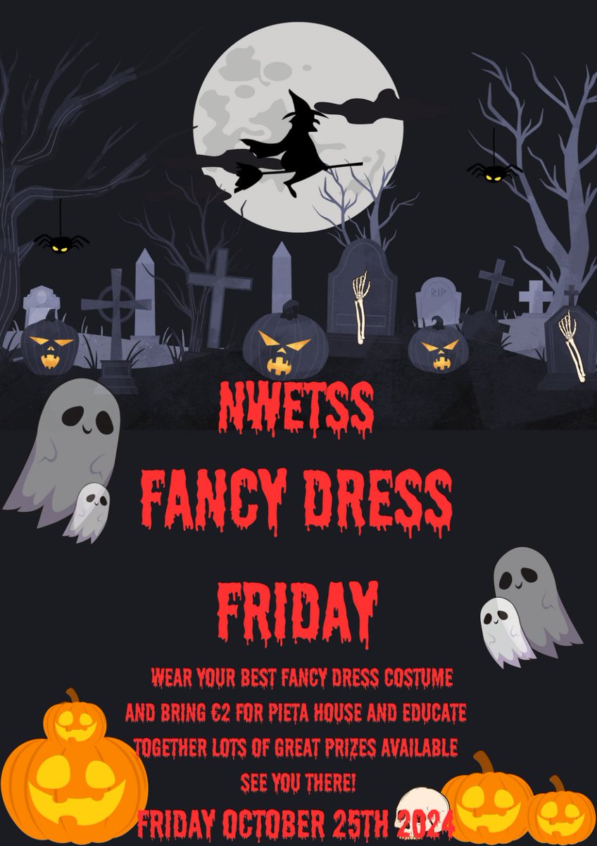 One Day Together, Educate Together’s national fundraising day, is fast approaching and we’re asking the whole #EducateTogether community to take part. Spread the word ! NWETSS are having a Fancy Dress Friday Fundraiser on the 25th Oct to raise funds.