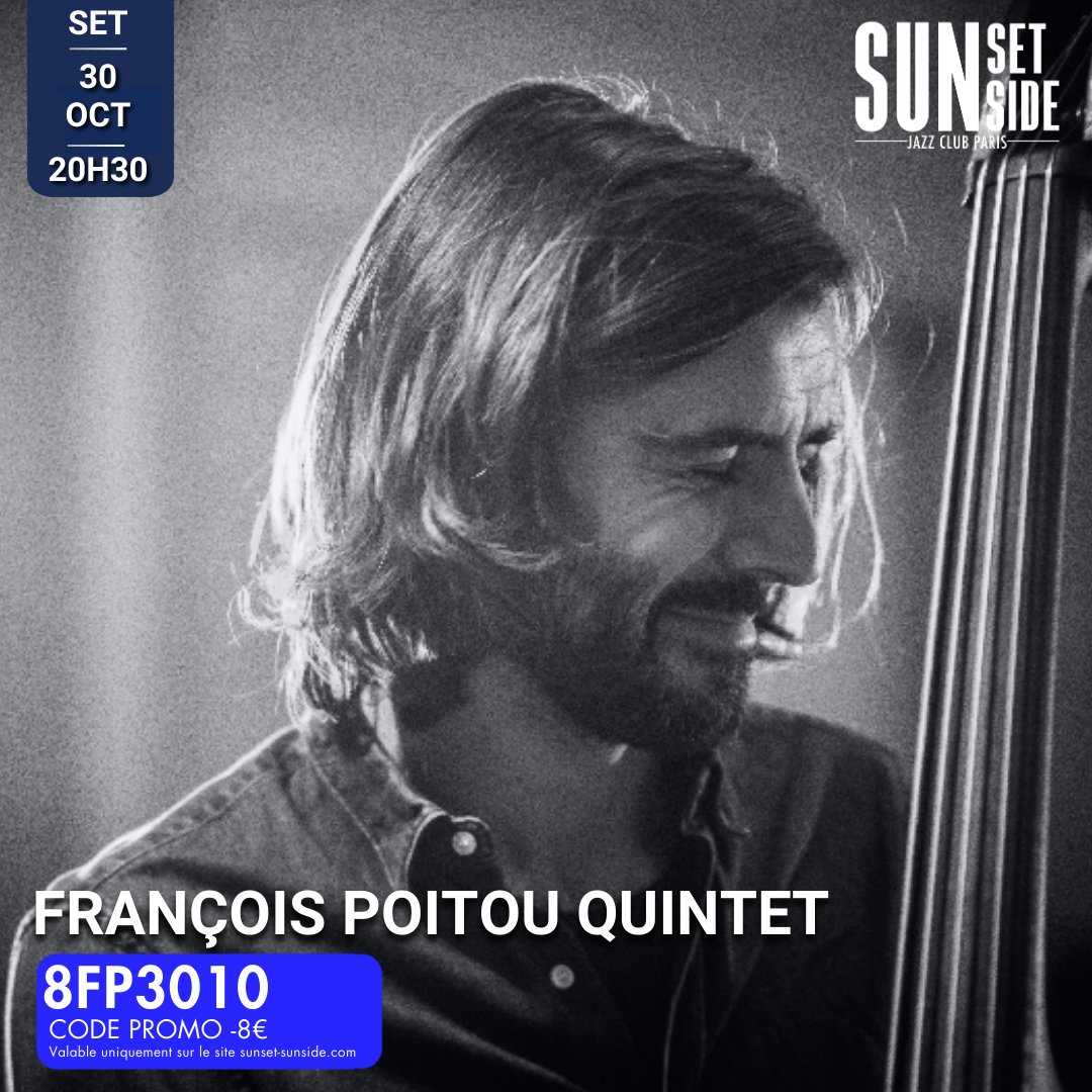 Je serai en concert avec mon quintet (historique) le 30 octobre au <a href="/SunsetSunside/">Sunset Sunside</a> à 20h30 😍😍

Federico Casagrande : guitare
Maxime Berton : sax &amp; clarinette basse
Aude Marie Duperret : alto
Bastien Ribot : violon
François Poitou : contrebasse

See you there !!