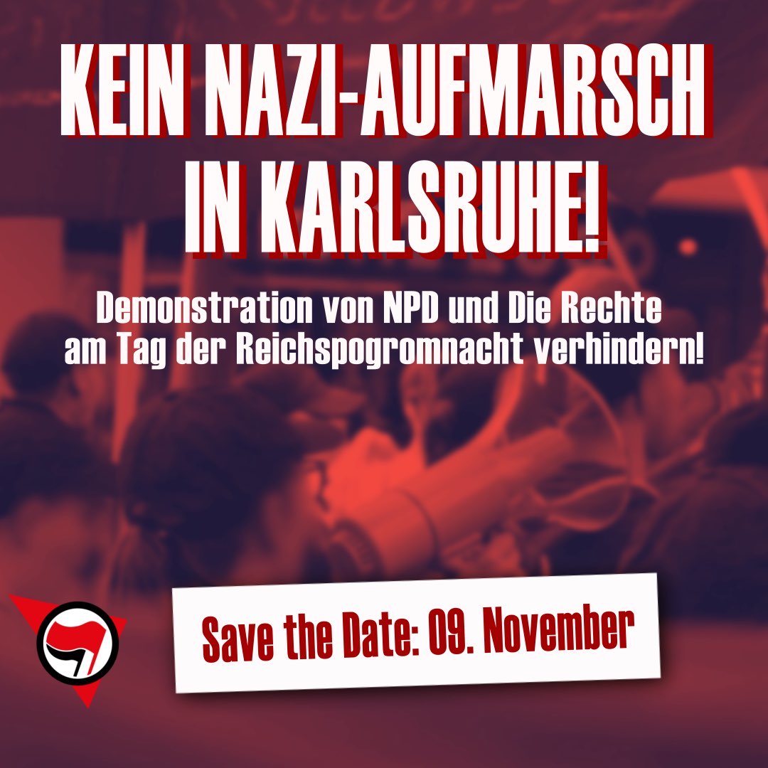 Alle nach #Karlsruhe! Haltet euch den Tag frei! Mehr Infos folgen bald. 
#ka0911 #antifa #wirsindmehr