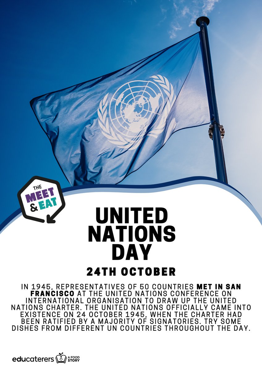 United Nations Day is coming up on 24th October.
Why not try some of our dishes from different countries throughout the day.