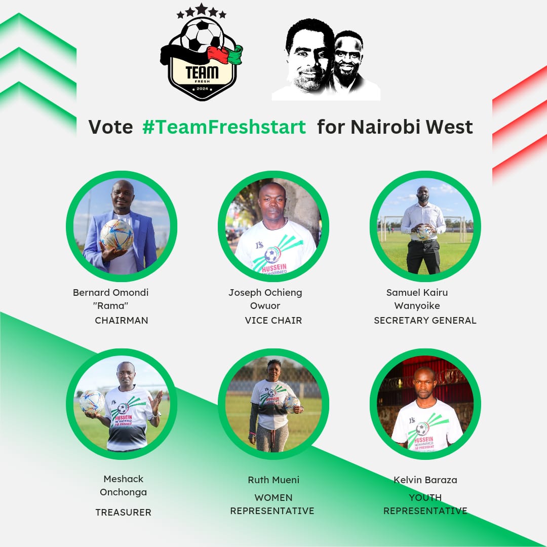 kairuwanyoike's tweet photo. For #FKF Nairobi West Branch we have #TeamFresh. Let's do this for the renewal of grassroots football. https://t.co/a69Kg85rbg
