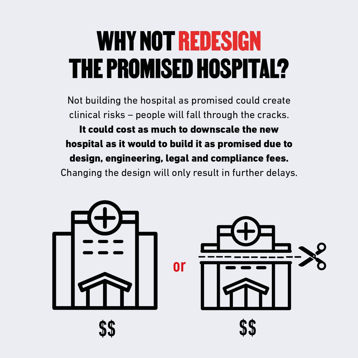 SophieEBarker's tweet image. ❤️‍🩹Mythbusting…You’ve probably seen a lot of rhetoric about what the Dunedin hospital will cost, that it’s too expensive, that we could just ‘do up’ the old one….

Here’s the truth. Please share it- and join the 35,000 who marched to save our southern hospital!

#dunedin