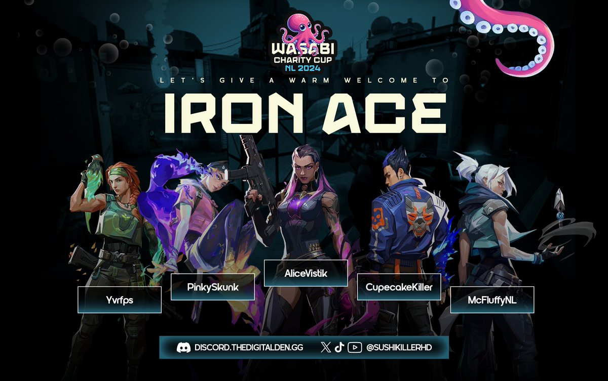 SushikillerHD (@sushikillerhd) on Twitter photo Introducing the final team: Iron Ace! 🛡️
With nerves of steel and razor-sharp reflexes, they’re ready to wipe their opponents off the field! ⚔️💥
This rock-solid team consists of streamers :
<a href="/alicevistick/">Alicevistik💜</a>
<a href="/cupecakekiller/">cupecakekiller</a>
<a href="/McFluffyNL/">McFluffy</a>
PinkySkunk
<a href="/YvrFPS/">Yvar</a> Introducing the final team: Iron Ace! 🛡️
With nerves of steel and razor-sharp reflexes, they’re ready to wipe their opponents off the field! ⚔️💥
This rock-solid team consists of streamers :
<a href="/alicevistick/">Alicevistik💜</a>
<a href="/cupecakekiller/">cupecakekiller</a>
<a href="/McFluffyNL/">McFluffy</a>
PinkySkunk
<a href="/YvrFPS/">Yvar</a>