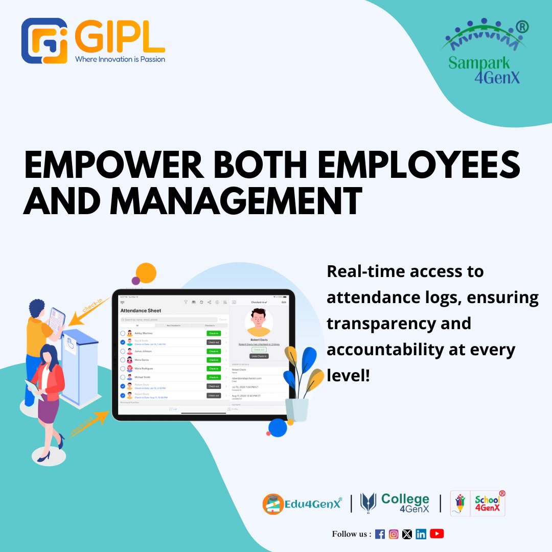 gipl2001's tweet photo. Elevate Accountability: Instant Access to Transparent Attendance Logs.
#Accountability #Transparency #RealTimeData #AttendanceManagement #EmployeeEngagement #InnovationInTracking #sampark4genx #gujinfopetroltd
@msgohel
https://t.co/mIvLjk4TOL
https://t.co/l2C3vH3UDv https://t.co/4QojA9zGF9