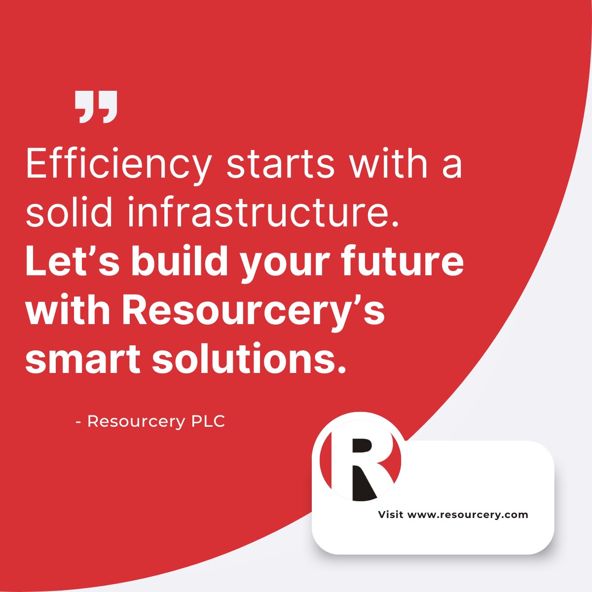 ResourceryPlc's tweet photo. A brand new week to be equipped with the best IT solutions. Partner with Resourcery Plc 

#ResourceryPLC #DigitalSolutions #ITSolutions #Technology #InformationTechnology #BankingSolutions #TechInovation #TechSolutions #Growth #InformationTechnologyInNigeria https://t.co/0HhRrlmTHg