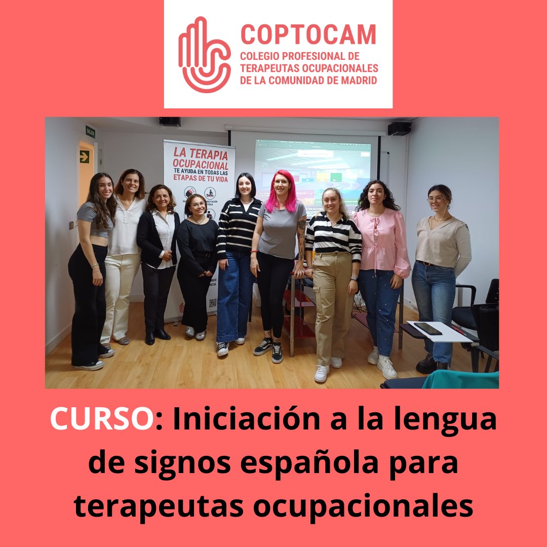 #COPTOCAM celebró el Curso Presencial: Iniciación a la lengua de signos española. Impartido por Alba Duran, #TerapeutaOcupacional e intérprete de LSE.

12 horas aprendiendo una herramienta fundamental para los #terapeutasocupacionales

#formación
