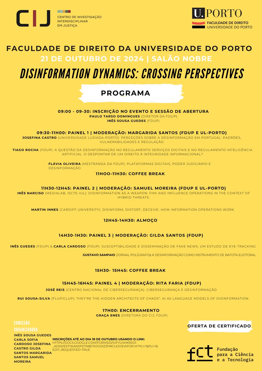 reka s (@r_solymosi) on Twitter photo Excited to be at the opening of the 'Disinformation Dynamics: Crossing Perspectives' conference at <a href="/UPorto/">Universidade Porto</a> today! Looking forward to a day of insightful discussions. Congratulations to <a href="/InesSousaGuedes/">Ines Sousa Guedes</a> and team for putting together a fantastic program! #disinformation #UPorto Excited to be at the opening of the 'Disinformation Dynamics: Crossing Perspectives' conference at <a href="/UPorto/">Universidade Porto</a> today! Looking forward to a day of insightful discussions. Congratulations to <a href="/InesSousaGuedes/">Ines Sousa Guedes</a> and team for putting together a fantastic program! #disinformation #UPorto