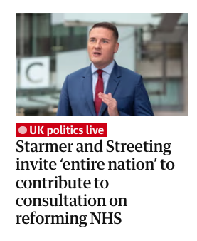 "Entire Nation"...

...except trans people of course.

The "reform" of our NHS has excluded trans people since the start of the Cass Review.
