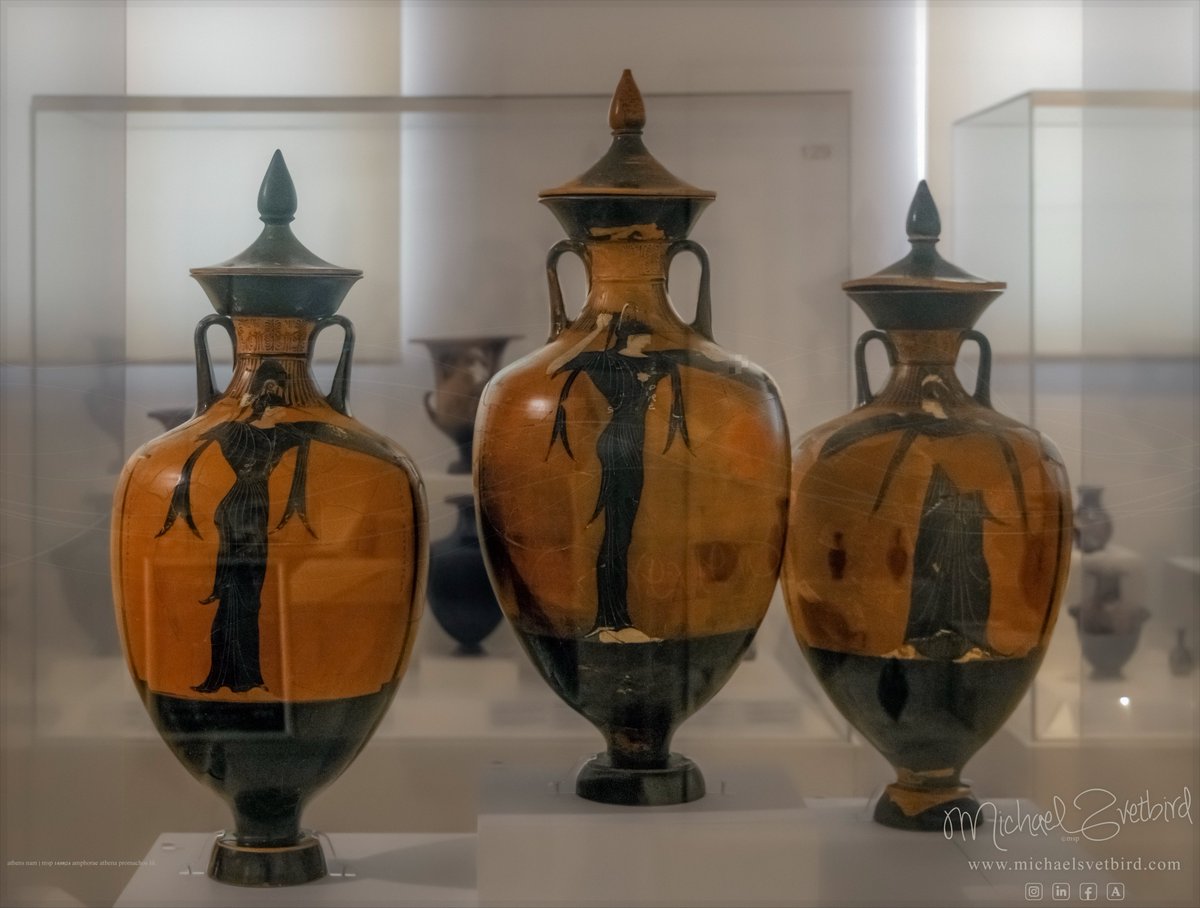 ATHENA PROMACHOS
3 Panathenaic Amphorae
360-59BC
Fnd @ #Eretria
NAMAthens #Athens
namuseum.gr/en
<a href="/museumsmoments/">all4nam - all for national archaeological museum</a>
Phs©MSP
Ph-ed objcts're cllctn itms of NAMAthens
Sorry 4the wtrmrks

#athena #vasepainting #ancientpottery #amphora #archaeology #attica #hellas #greekgoddess