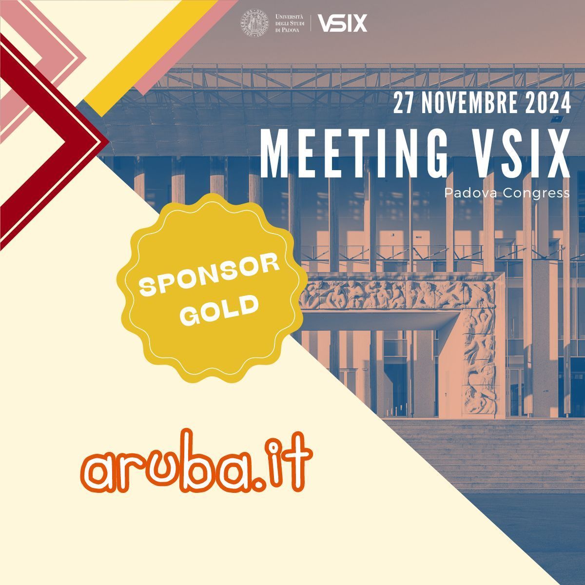 💥 Nuovo sponsor del #MeetingVSIX: il 27 novembre avremmo il piacere di avere con noi <a href="/Arubait/">Aruba S.p.A.</a>!

✒️ Per conoscere tutti i dettagli e partecipare all'evento: buff.ly/3BJyTVF 

#meeting #ixp #networking #sponsorship #tlc #internet