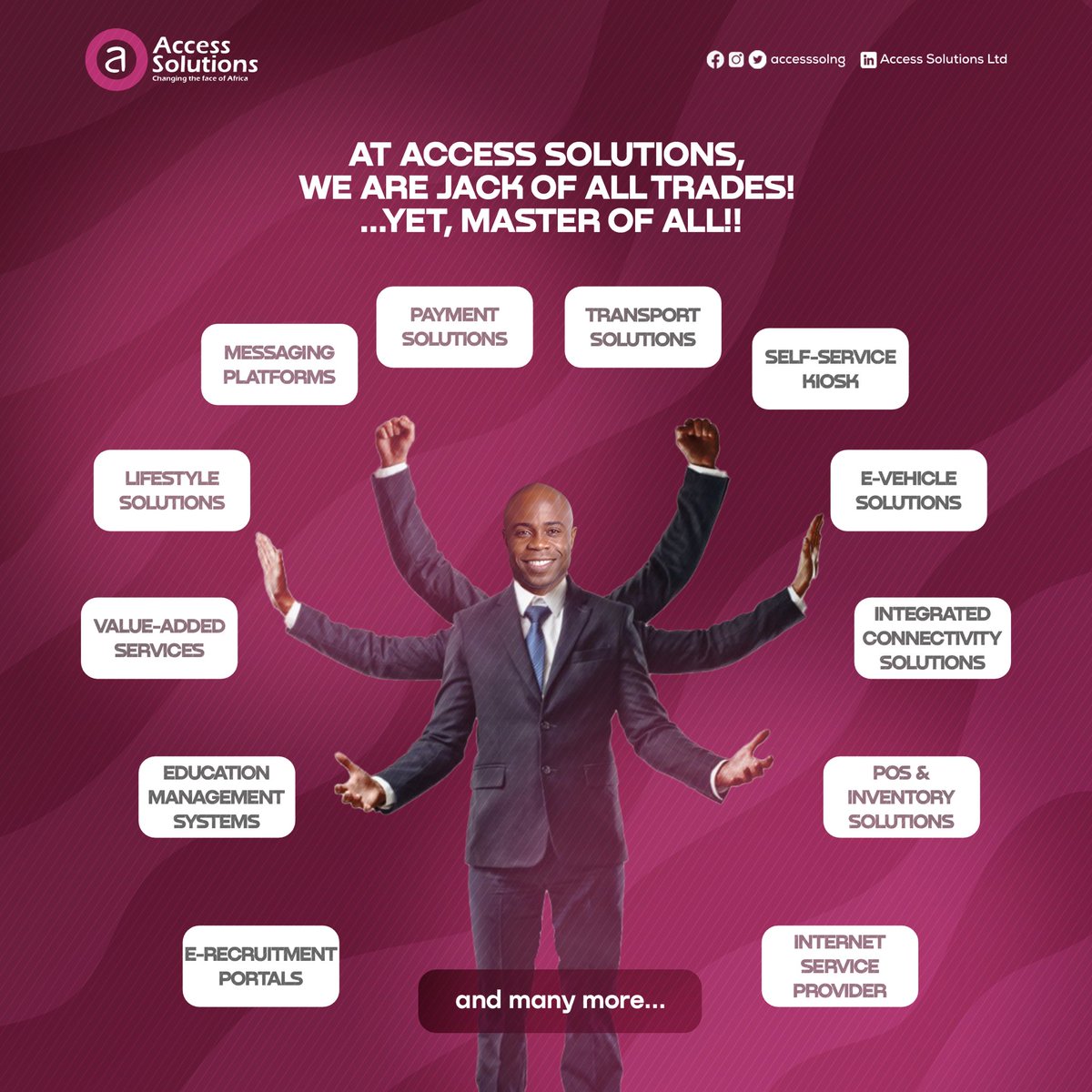 accesssolng's tweet image. Access Solutions is your one-stop solution for making life easier and your business smoother.

No matter the problem, we&apos;ve got the right solutions for you—we&apos;re the masters of it all! 🛠️

Whatever your digital need, just reach out. We&apos;re always here!

#accesssolutions #abujatech