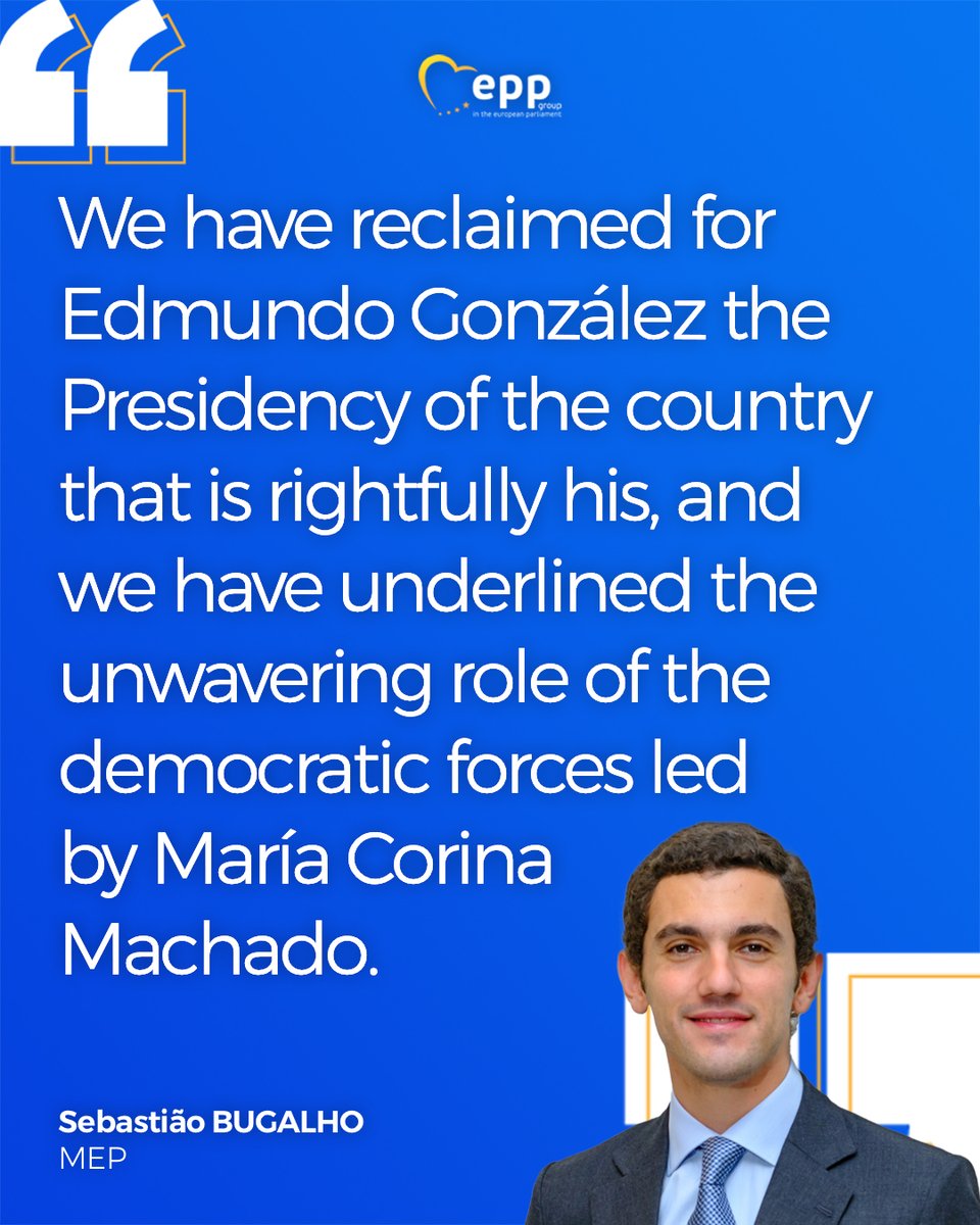 🇻🇪🇪🇺 Venezuelan opposition for #SakharovPrize

"We have reclaimed for Edmundo González the Presidency of the country that is rightfully his, and we have underlined the unwavering role of the democratic forces led by María Corina Machado,” says <a href="/reis_bugalho/">Sebastião R. Bugalho</a>.

#EPlenary #Venezuela
