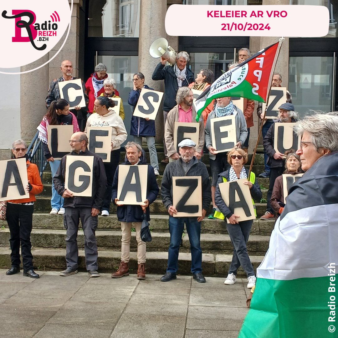 Selaouit keleier mintin-mañ gt A. Burel▶️ radiobreizh.bzh/episode/64844

🇵🇸Manifestadeg e #Lannuon e kengred da Balestina disadorn. Klaod an Intañv 'oa gt G. Delanoe

☕️An "Annexe", un davarn kevredigezhel nevez e #Gwengamp. Divi Alliot-Toupin 'oa gt G. Delanoe

#radiobreizh