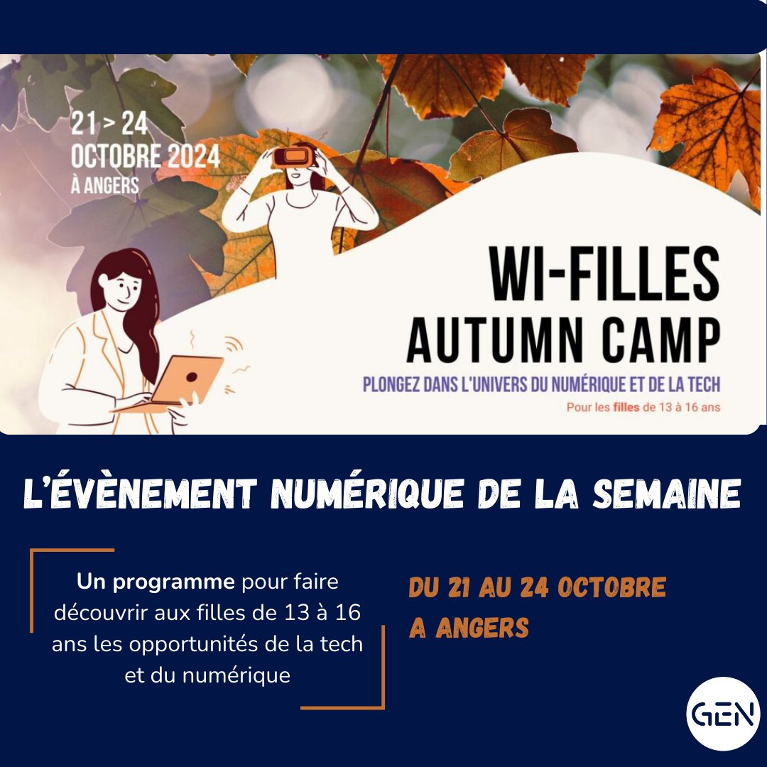 ✨FACE Maine et Loire a lancé le camp #WiFilles Autumn, qui permet aux jeunes filles, dès 13 ans, de participer à une immersion dans l’univers de la #tech ! 🚀👩‍💻

l'#évènement :
ow.ly/zfgM50TPvTp

Les actions féminisation de la tech:
ow.ly/joJr50TPvTn
