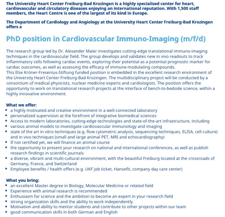 We are hiring🎓! Join our team to discover new 🤍 imaging avenues!👩🏻‍🔬👨🏻‍🔬

uniklinik-freiburg.de/karriere/stell…

Shoot me a message 📝 to get in touch if this is interesting for you!