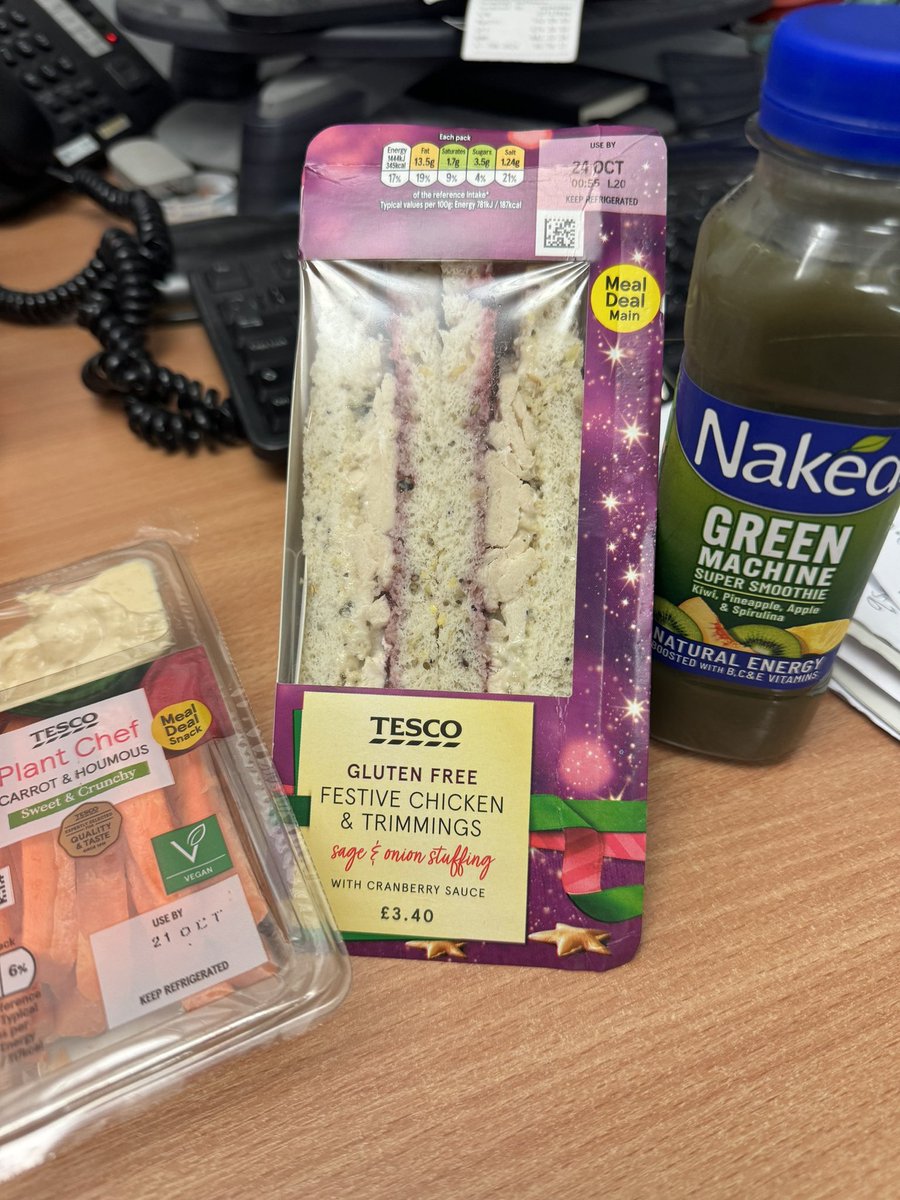 The only #GlutenFree sandwich in <a href="/Tesco/">Tesco</a> #Leith ! Used to not having a choice when it comes to Gluten Free Meal Deals but I do feel somewhat forced into being prematurely festive, we’ve not even had #Halloween yet 🤦🏼‍♀️