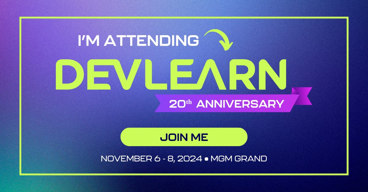 onEnterFrame's tweet image. Excited to attend #DevLearn2024! Looking forward to reconnecting with colleagues, meeting new ones, and exploring the latest in #eLearning tech, especially #AI. Great time to share insights and shape the future of digital learning.
