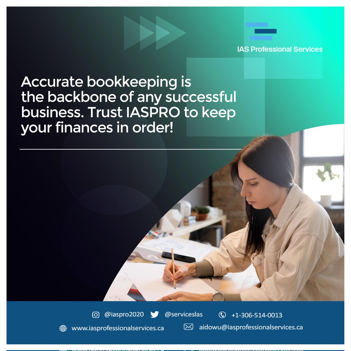 ServicesIas's tweet photo. Keep your business finances in check with IASPRO! 

Our expert bookkeeping ensures accuracy, efficiency, and peace of mind, so you can focus on growth. 

From payroll to tax, let us handle the numbers while you build success. 
Choose IASPRO today

#bookkeepingservices #iaspro https://t.co/W4C6O9D1B0