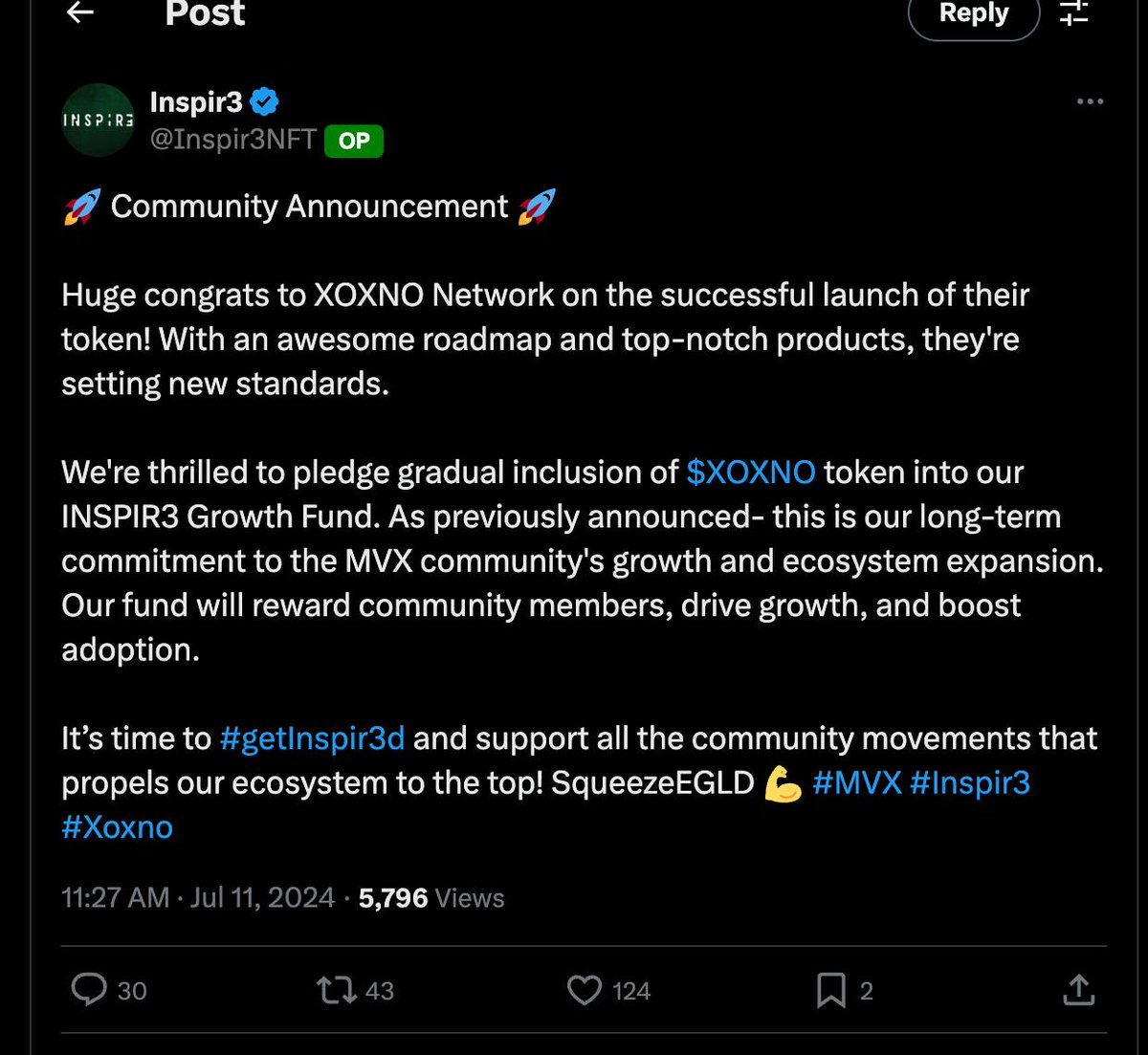 aDAMNonX's tweet photo. Kind reminder for #MultversX community. 

This is the project that drained the Bober community of over 2000 $EGLD that were transfered to Binance.

The same project that promised something and then deleted their tweet + dumped everything they were holding.

https://t.co/BO2uUuJ3jE

Inspir3 growth fund
https://t.co/UJ1BvNYppB

The first purchase with a custom tx to enter in the first block
https://t.co/hPktjeufpD

Ciprian CoFounder inspir3
https://t.co/gGouFJPXUE