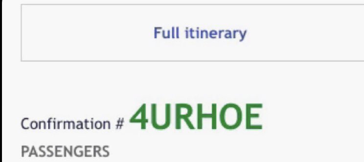 When you book a companion pass and this is the confirmation code 👀