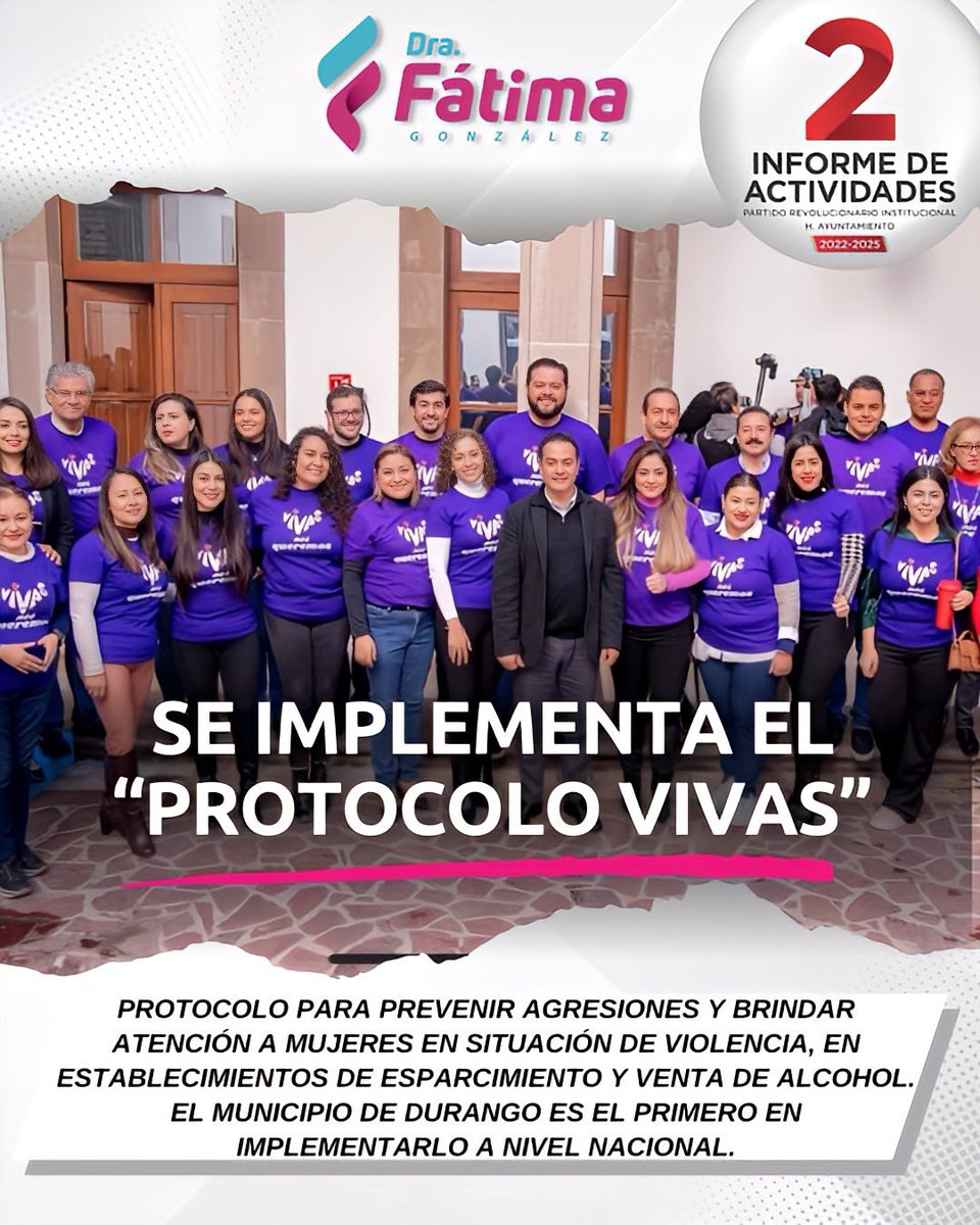 drahuizar's tweet photo. ✨🚺 2️⃣do. Año de Actividades de Regiduría.
Con el trabajo coordinado del @CEJDurango y @GabyHLopez, se implementa el #ProtocoloVivas, siendo un referente nacional que ayuda a prevenir y atender la violencia contra las mujeres en antros y bares.
#DurangoNuestraCasa https://t.co/loKpwP1Wa2