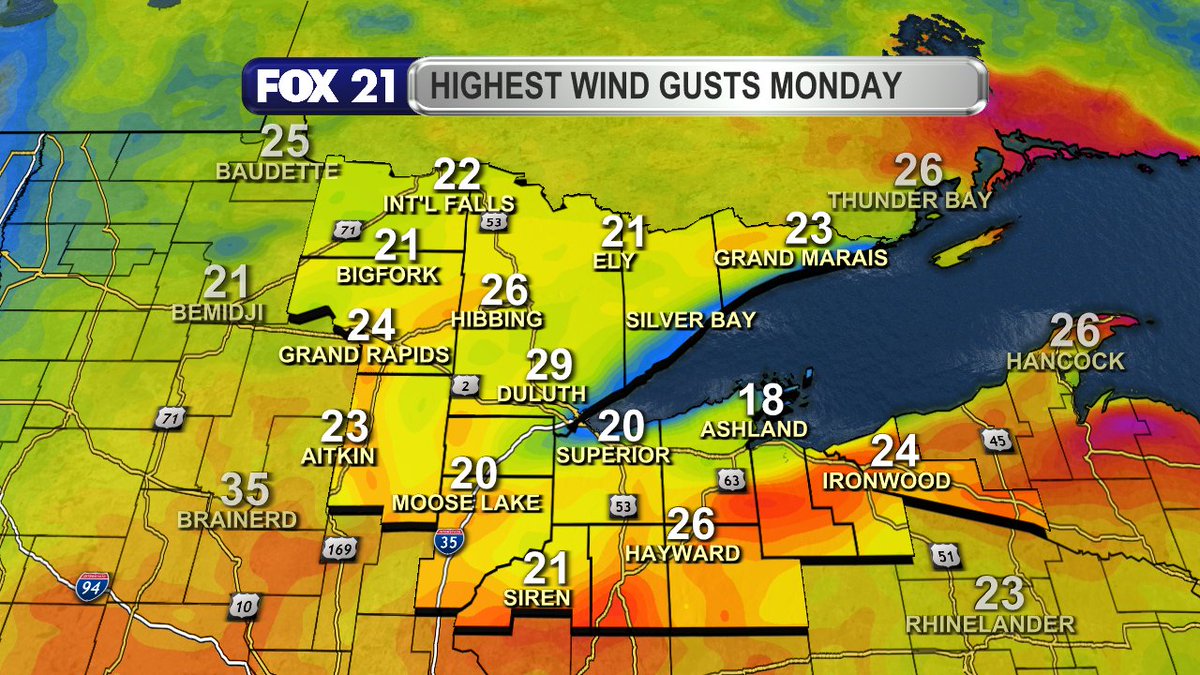 RustyMehlberg's tweet photo. Happy Monday afternoon Northland!

The sunshine persists for many of us, but clouds are starting to increase from the southwest.

Temperatures are warm, but a lake breeze is keeping Lake Superior communities cooler. https://t.co/BY2WwT5221