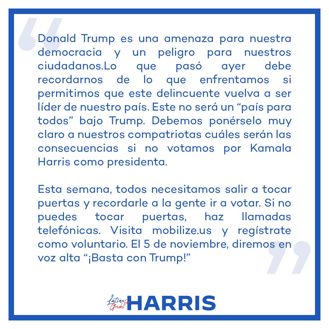 LG4Harris's tweet photo. Nuestra respuesta a las palabras odiosas y peligrosas en contra de los puertorriqueños en el Madison Square Garden. Que no haya duda, no podemos dejar que esto siga por parte de Trump. Al final, nosotros somos los que controlamos nuestro futuro. ¡Ponte las pilas y pa’lante! https://t.co/6Bg7axCsCh