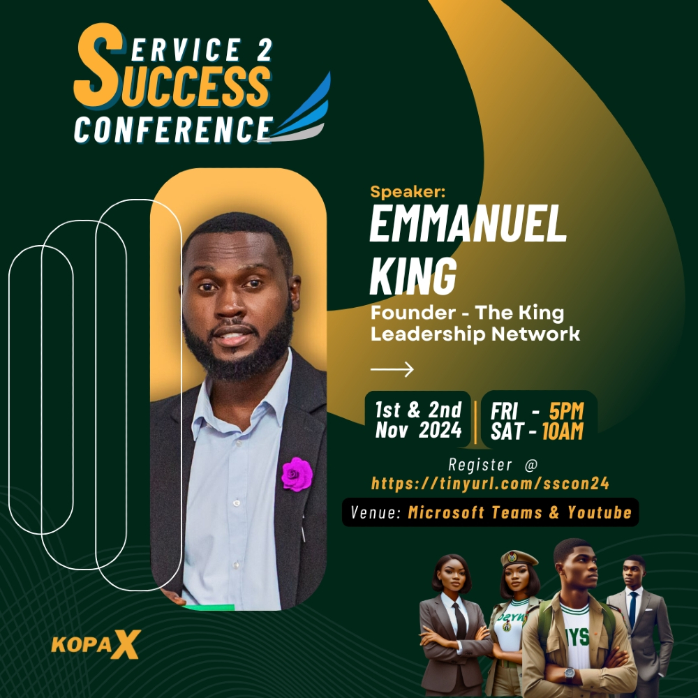 Kopa__X's tweet photo. 🎙️ Speaker Spotlight: Emmanuel king
We’re honored to have @emmanuel____king. founder The King Leadership Network @the_king_leadership_network, join us at Service 2 Success conference!.
This is a session you won’t want to miss!
link in bio. https://t.co/sgwiIisiqp