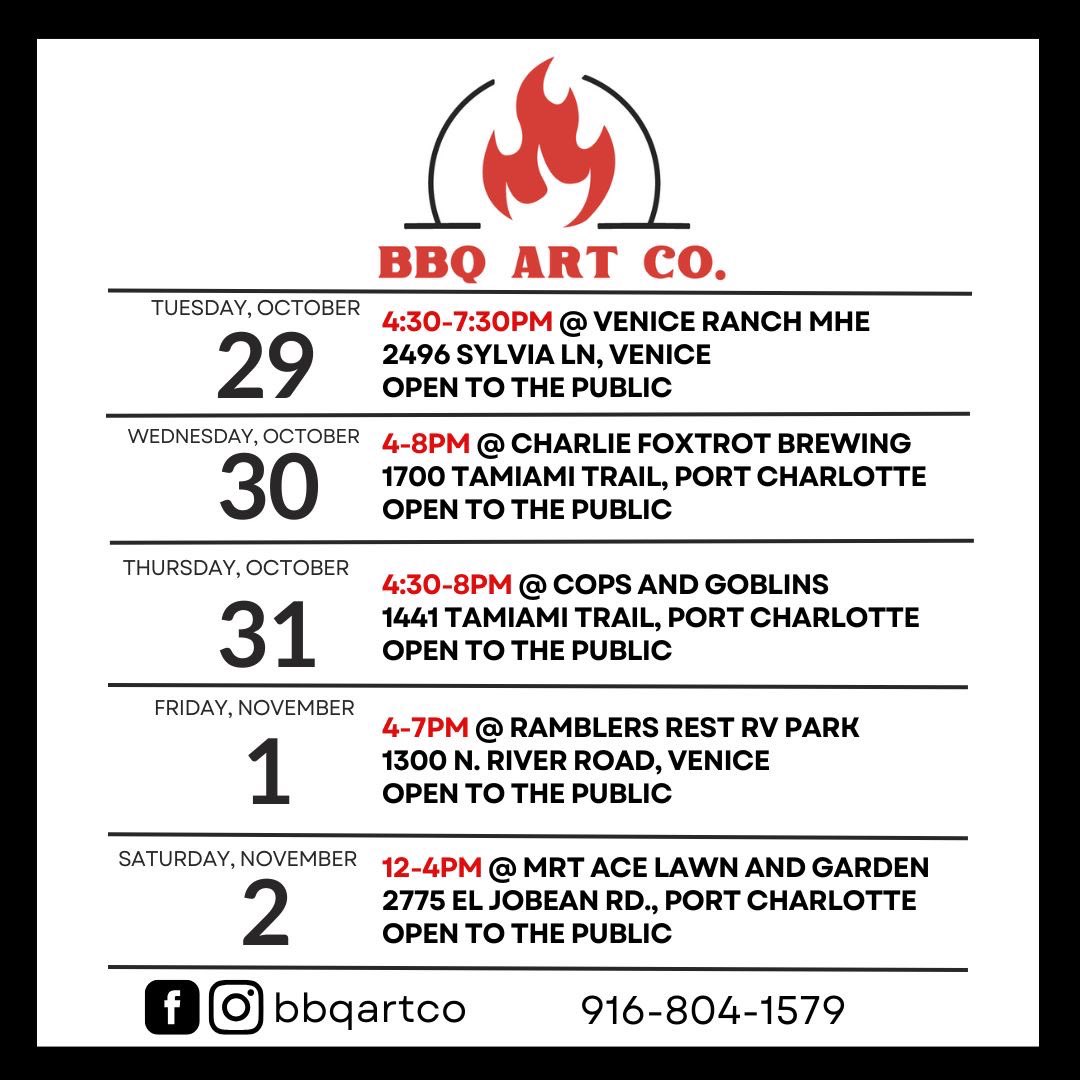bbqARTco's tweet photo. This weekly schedule is packed!! 
🔥come and taste it 🔥 https://t.co/2lfuZExuyr